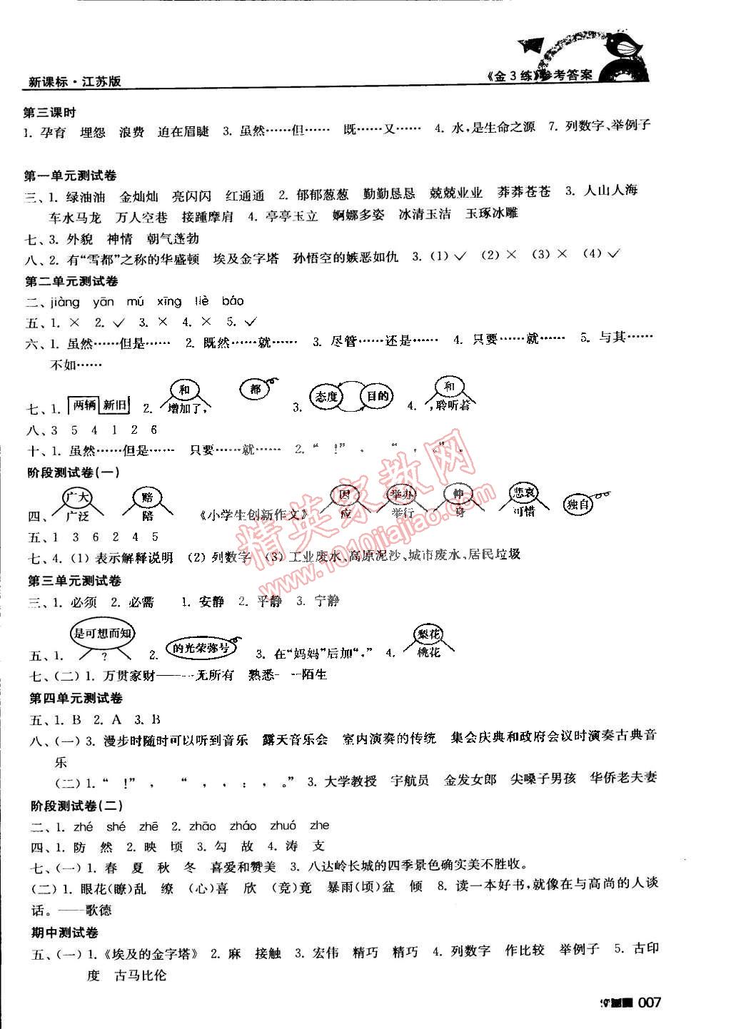 2015年新編金3練五年級(jí)語(yǔ)文下冊(cè)江蘇版 第7頁(yè)