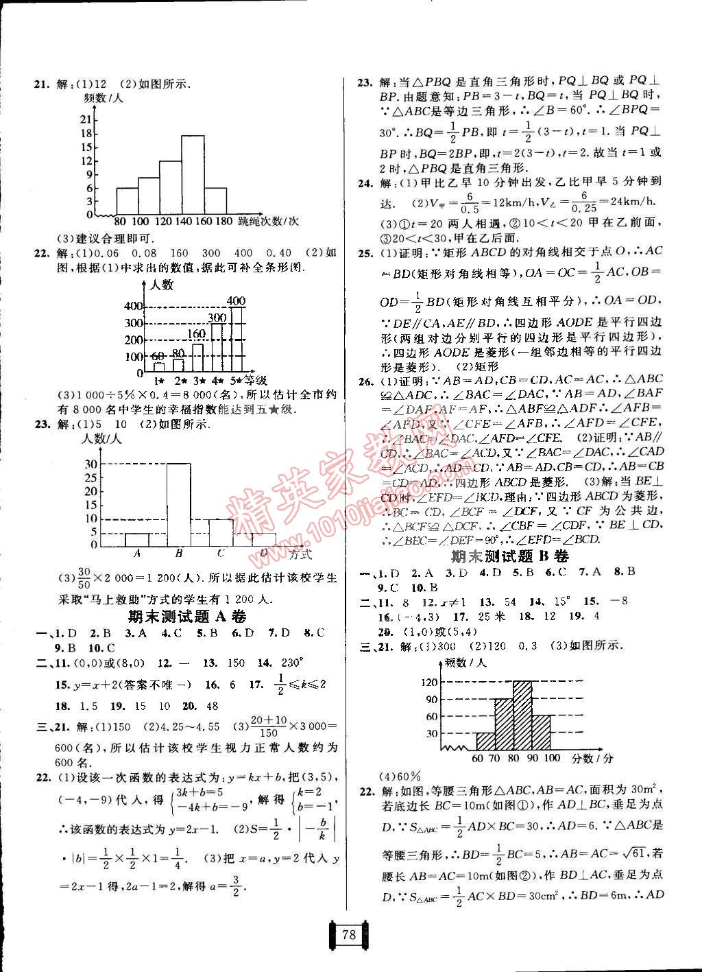 2015年海淀單元測試AB卷八年級數(shù)學下冊湘教版 第6頁