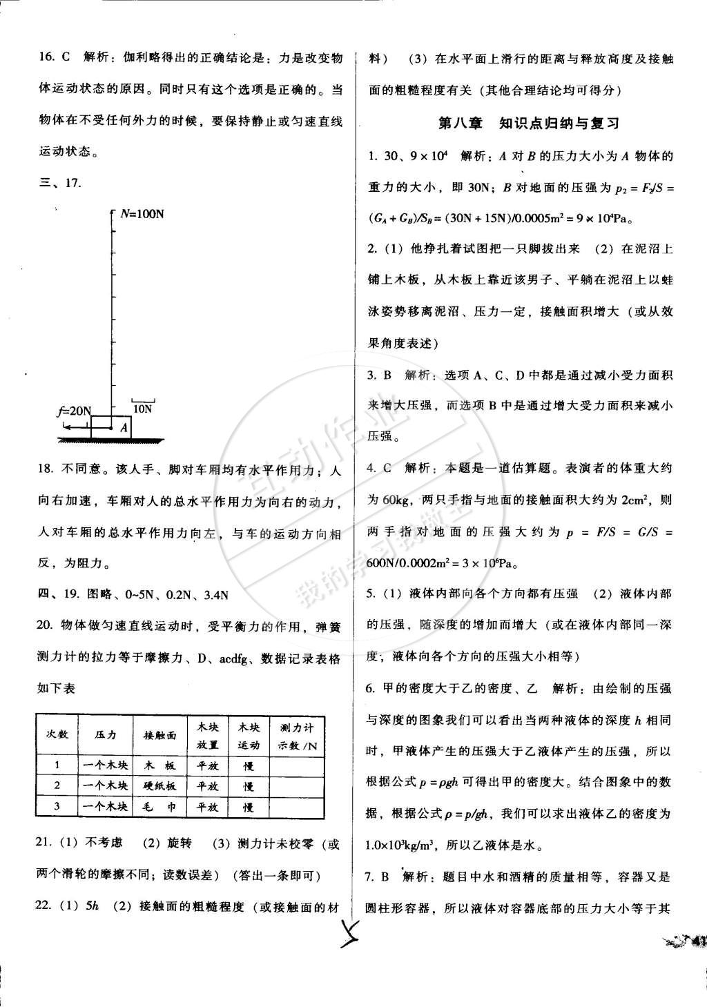 2015年單元加期末復(fù)習(xí)與測試八年級物理下冊北師大版 第5頁