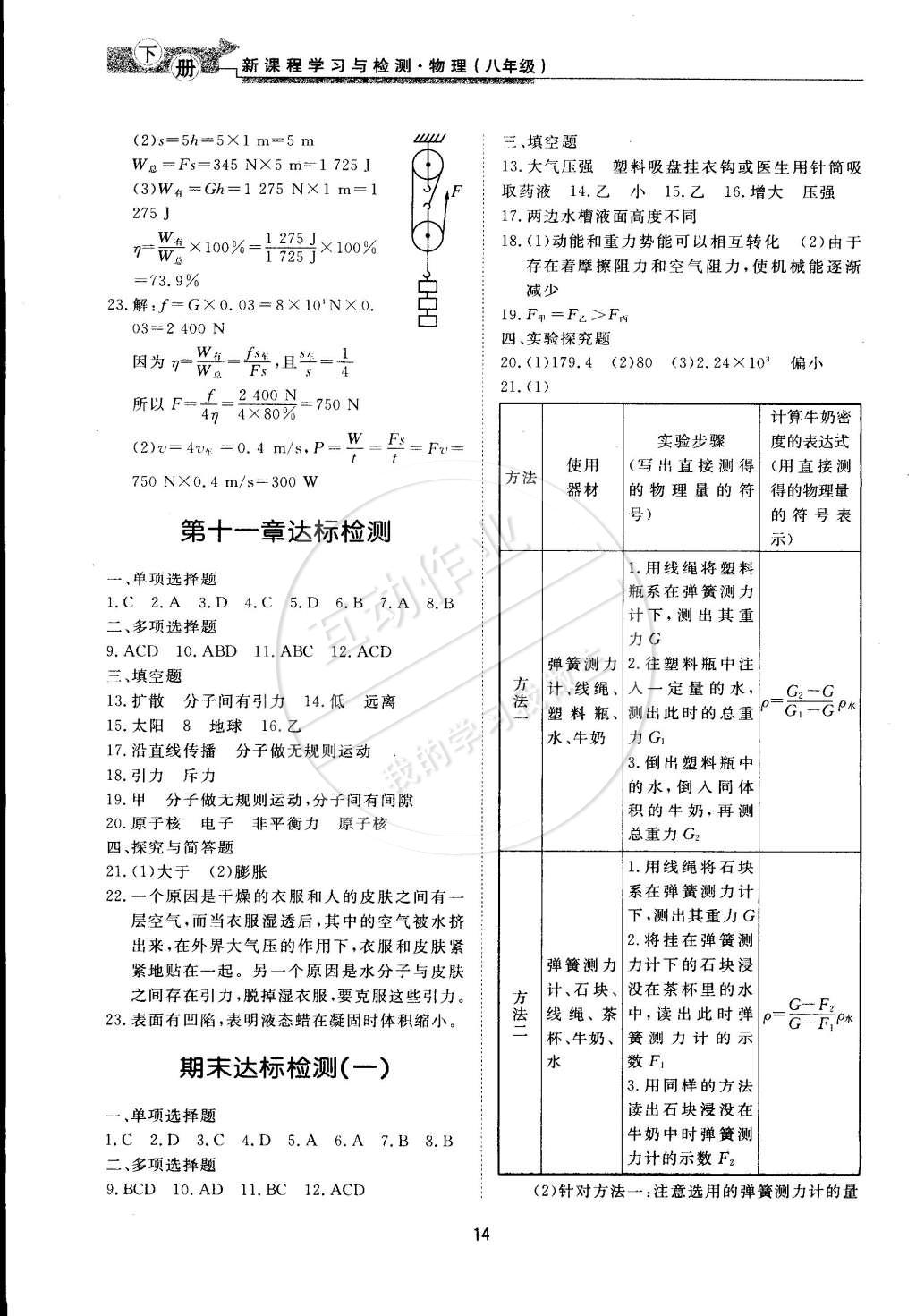 2015年新課程學(xué)習(xí)與檢測八年級物理下冊滬科版 第14頁