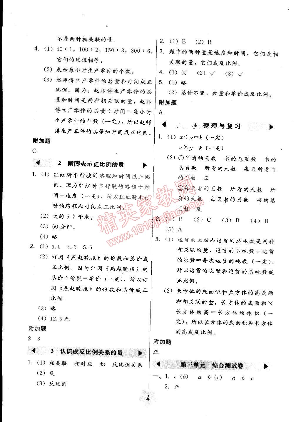 2015年北大绿卡六年级数学下册冀教版 第4页