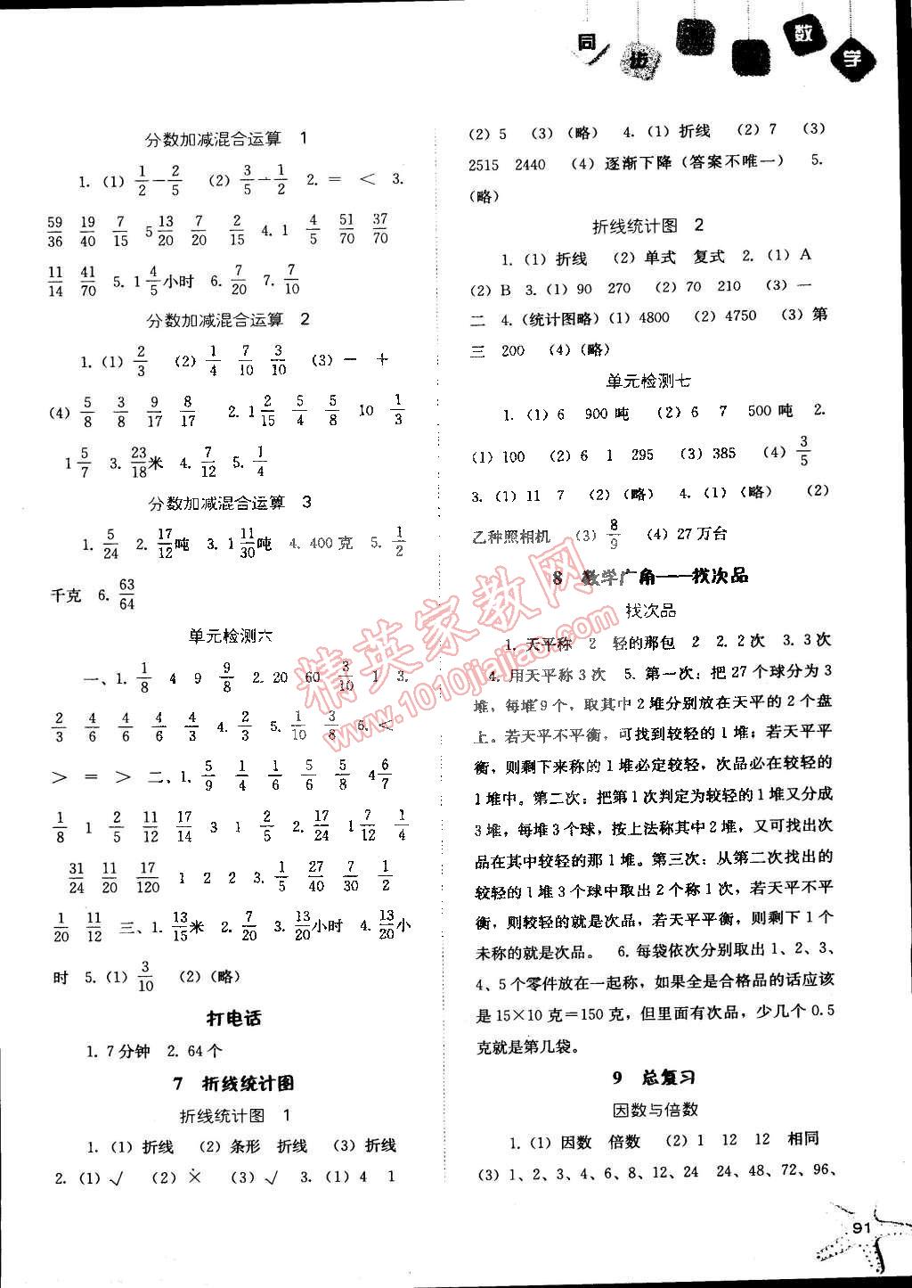 2015年同步训练五年级数学下册人教版 第7页