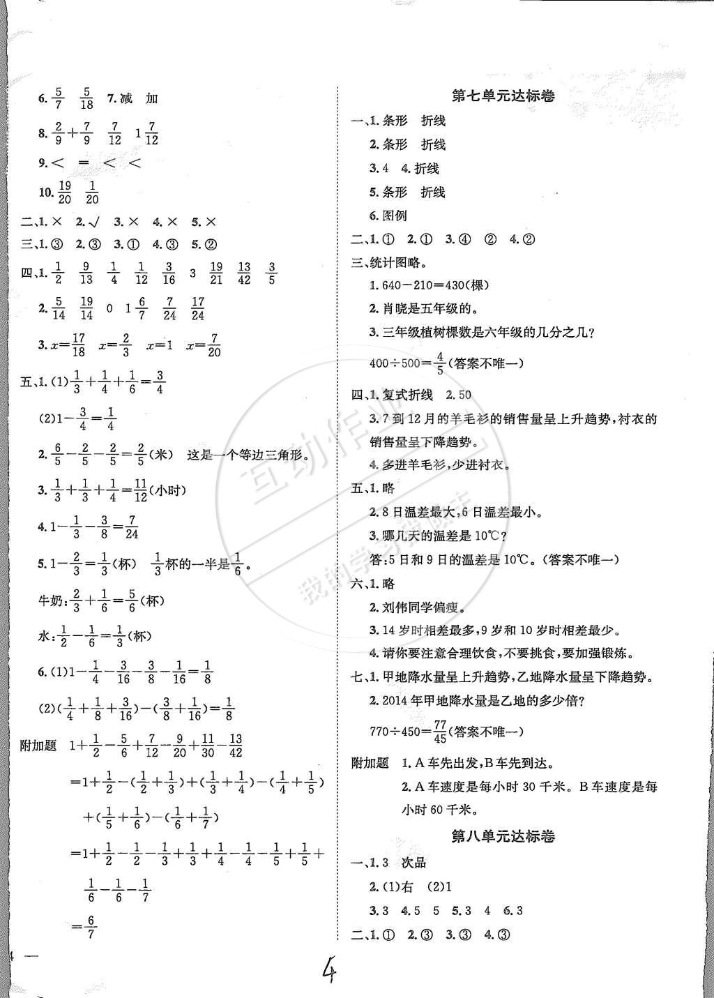 2015年黃岡小狀元達(dá)標(biāo)卷五年級(jí)數(shù)學(xué)下冊(cè)人教版 第4頁(yè)