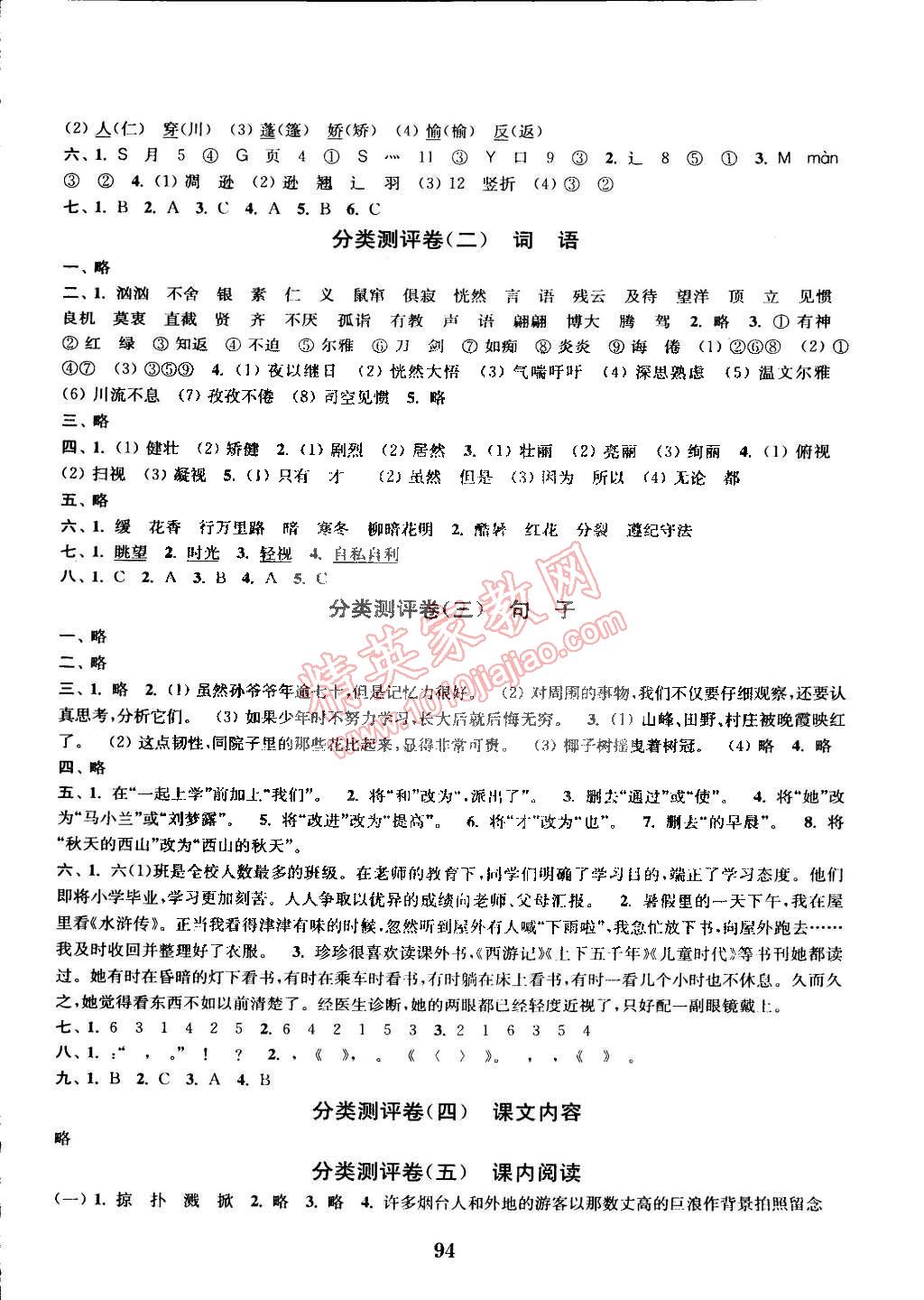 2015年通城学典小学全程测评卷六年级语文下册苏教版 第6页