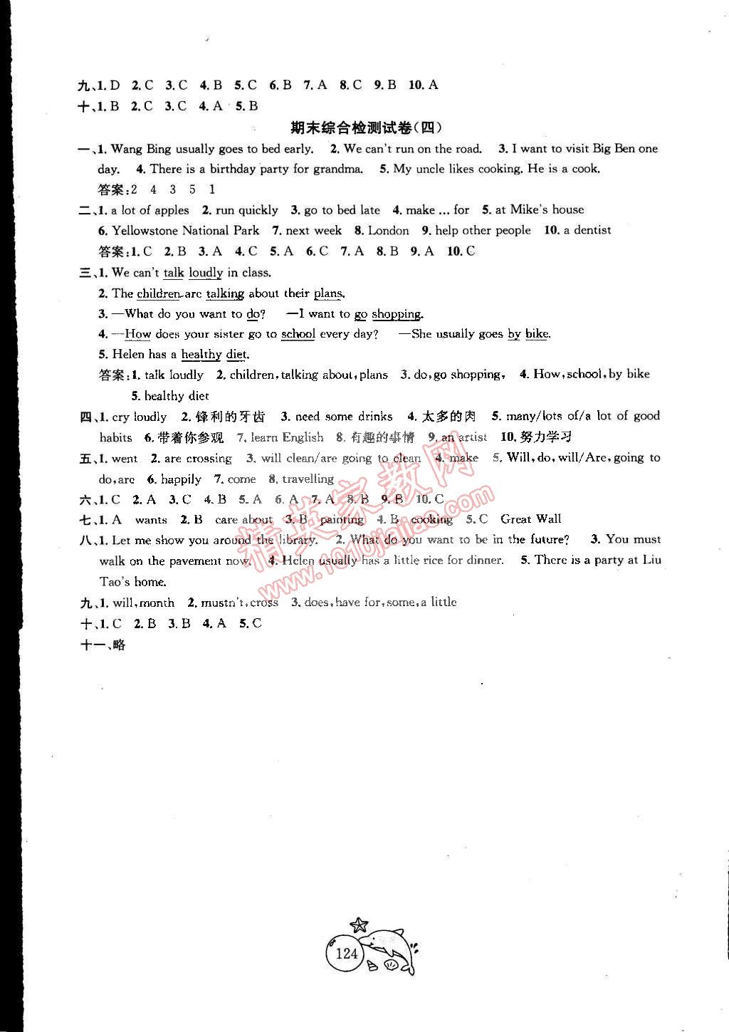 2015年金鑰匙1加1目標(biāo)檢測六年級英語下冊江蘇版 第16頁