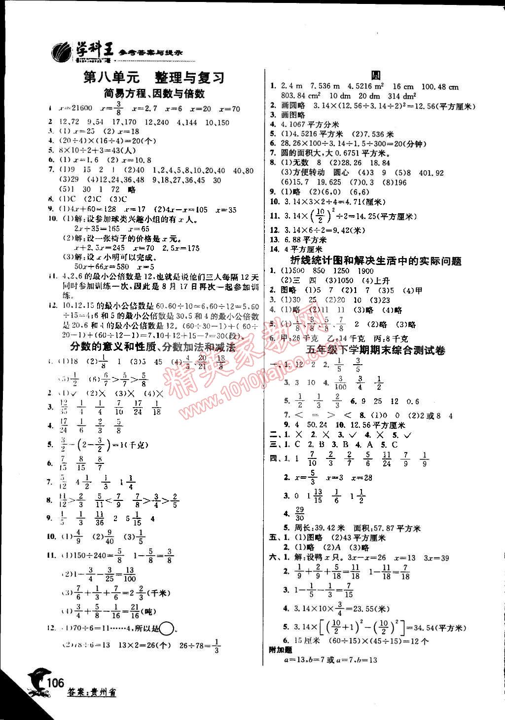 2015年實(shí)驗(yàn)班提優(yōu)訓(xùn)練五年級數(shù)學(xué)下冊江蘇版 第10頁