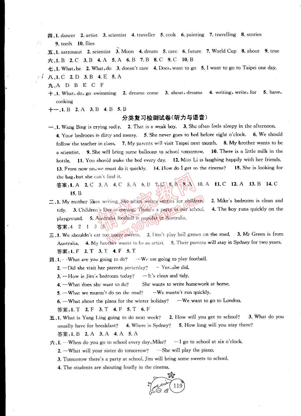 2015年金鑰匙1加1目標(biāo)檢測(cè)六年級(jí)英語下冊(cè)江蘇版 第11頁