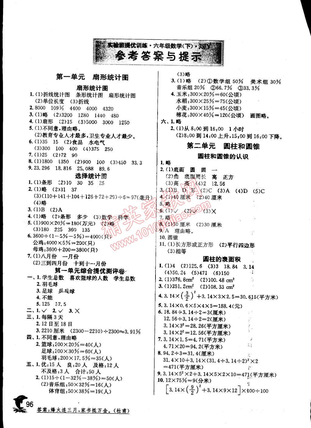 2015年實驗班提優(yōu)訓(xùn)練六年級數(shù)學(xué)下冊江蘇版 第1頁