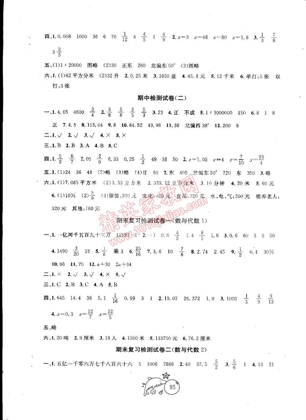 2015年金鑰匙1加1目標(biāo)檢測(cè)六年級(jí)數(shù)學(xué)下冊(cè)江蘇版 第3頁(yè)