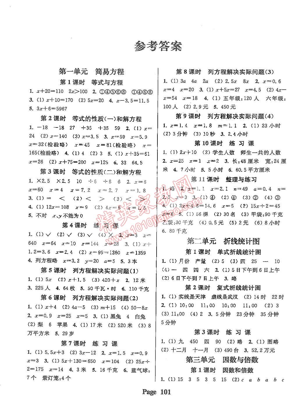 2015年通城學(xué)典課時新體驗五年級數(shù)學(xué)下冊蘇教版 第1頁