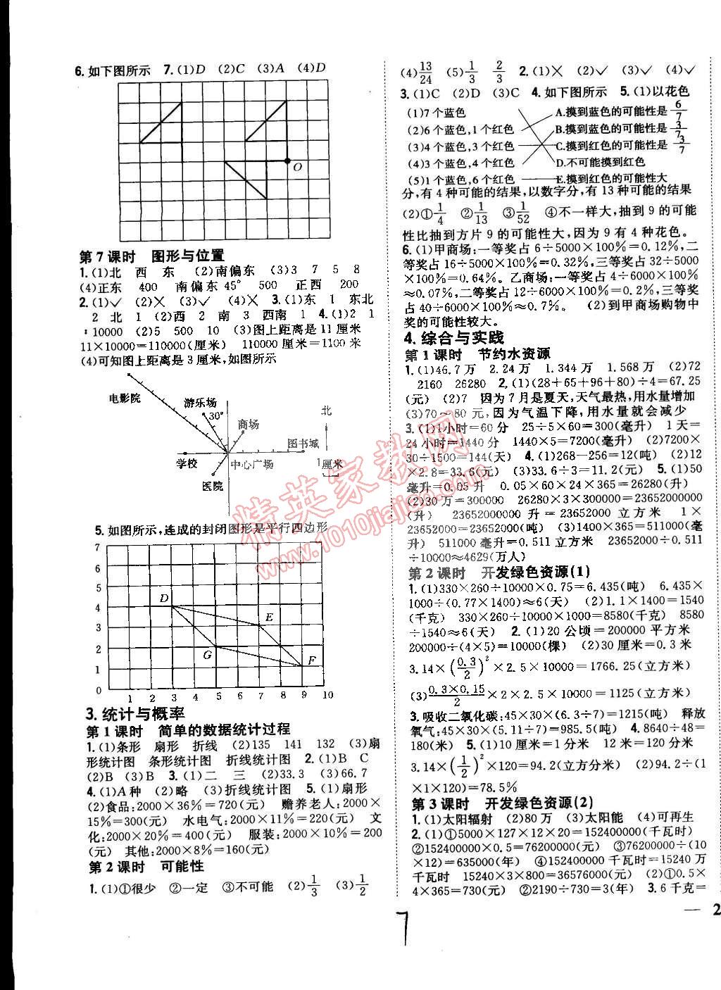 2015年全科王同步课时练习六年级数学下册冀教版 第7页