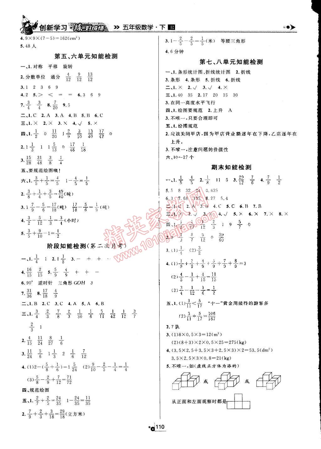 2015年練出好成績創(chuàng)新學(xué)習(xí)高效課時訓(xùn)練五年級數(shù)學(xué)下冊人教版 第12頁