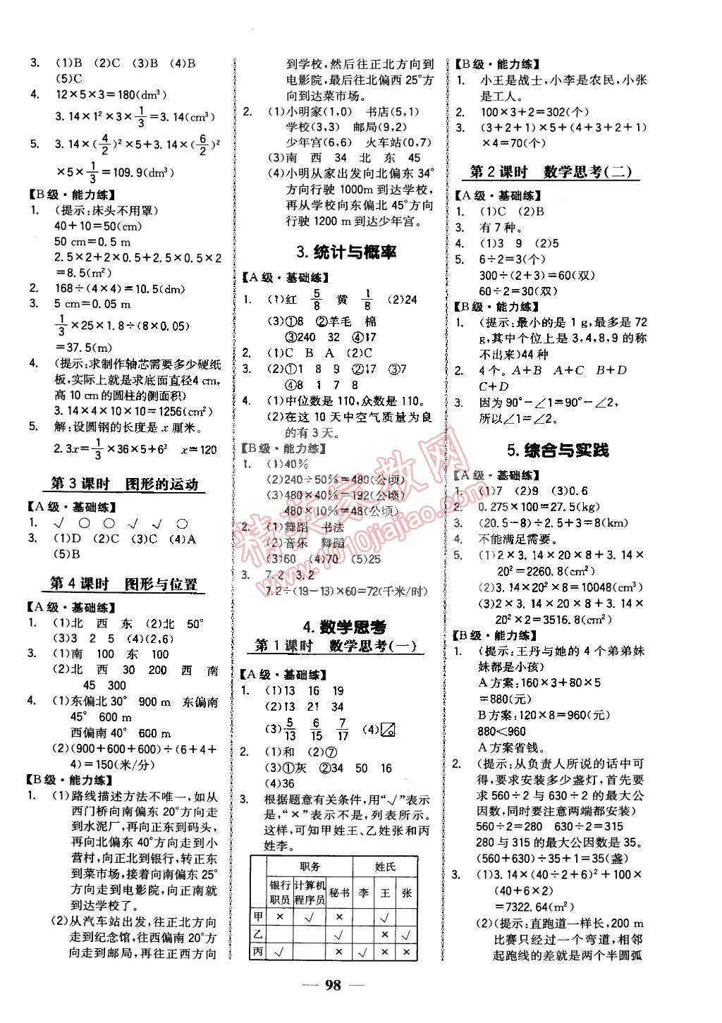 2015年世紀(jì)金榜金榜小博士六年級(jí)數(shù)學(xué)下冊(cè)人教版 第6頁(yè)