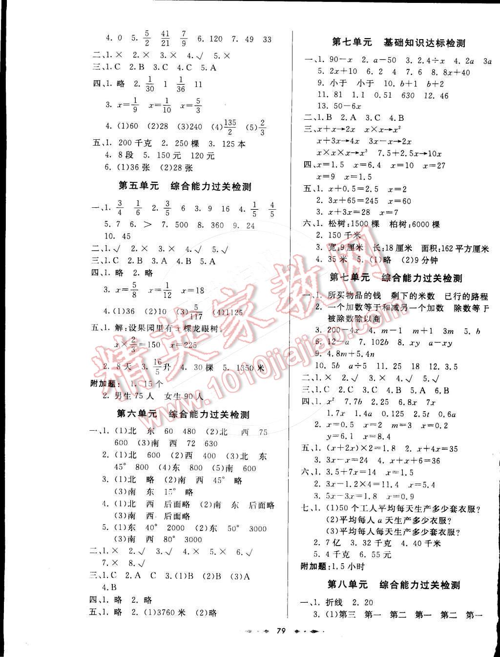 2016年金卷1号五年级数学下册北师大版 第3页