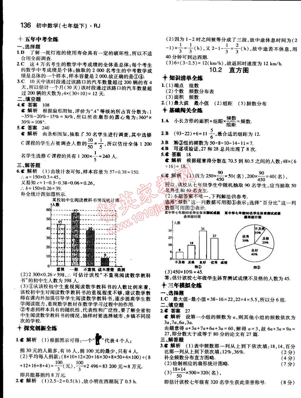 2015年5年中考3年模拟七年级数学下册人教版 第62页