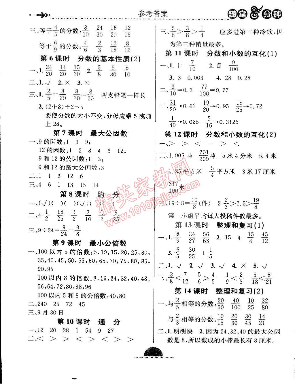 2015年課內(nèi)課外三維創(chuàng)優(yōu)快樂(lè)練五年級(jí)數(shù)學(xué)下冊(cè)人教版 第3頁(yè)