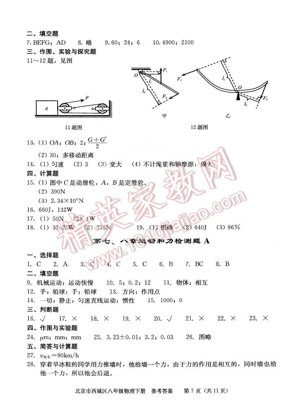 2015年學(xué)習(xí)探究診斷八年級(jí)物理下冊(cè) 第7頁