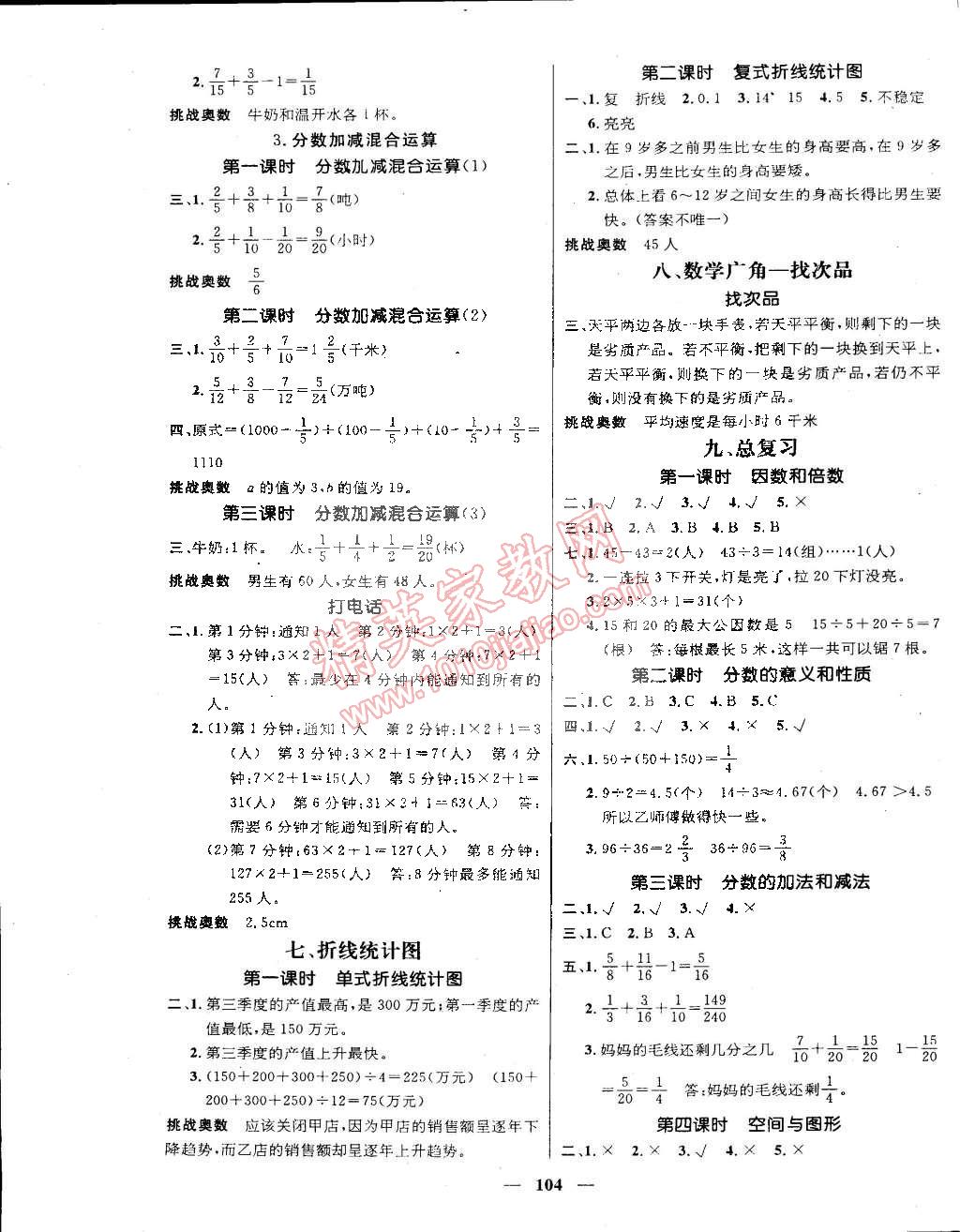 2015年名师测控五年级数学下册人教版 第5页