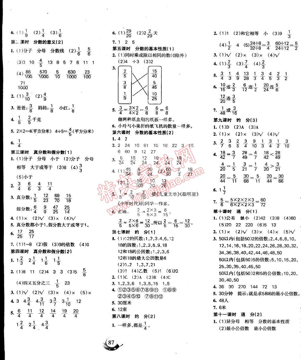 2015年名師三導(dǎo)學(xué)練考小博士作業(yè)本五年級(jí)數(shù)學(xué)下冊(cè)人教版 第3頁(yè)