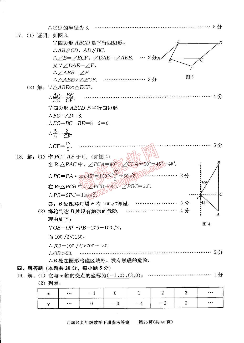 2015年學(xué)習(xí)探究診斷九年級(jí)數(shù)學(xué)下冊(cè) 第26頁(yè)