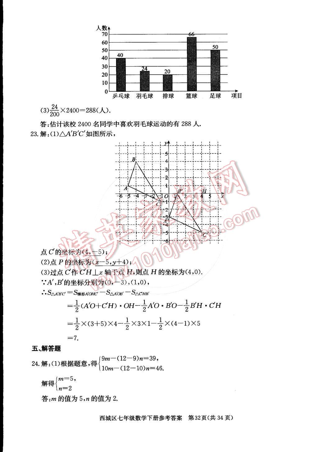 2015年學(xué)習(xí)探究診斷七年級(jí)數(shù)學(xué)下冊(cè) 第32頁(yè)