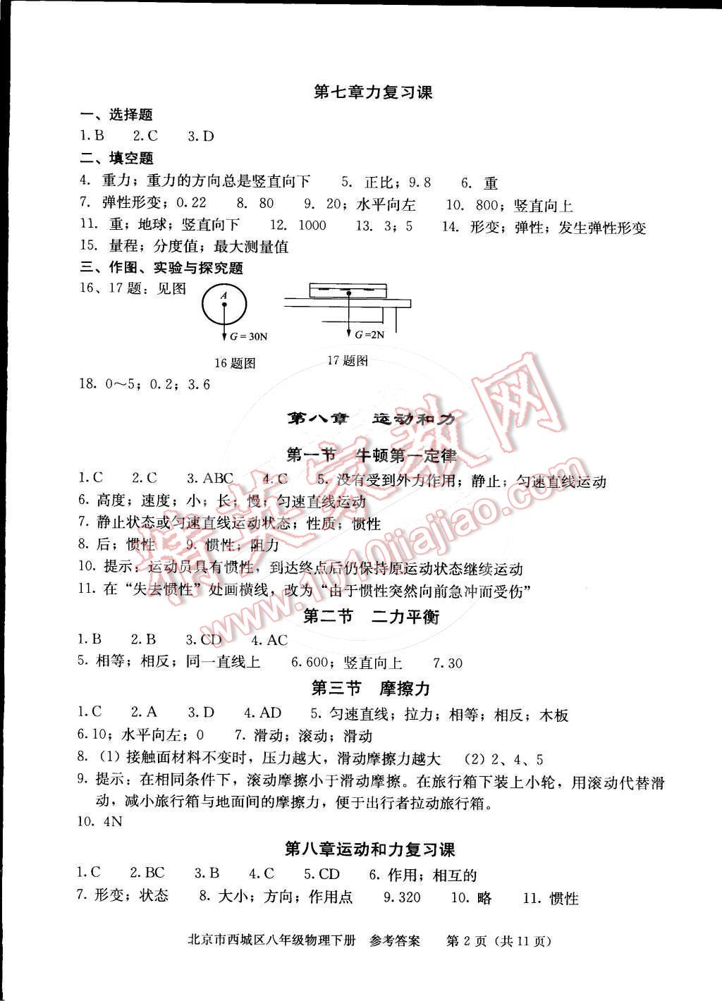 2015年學(xué)習(xí)探究診斷八年級物理下冊 第2頁