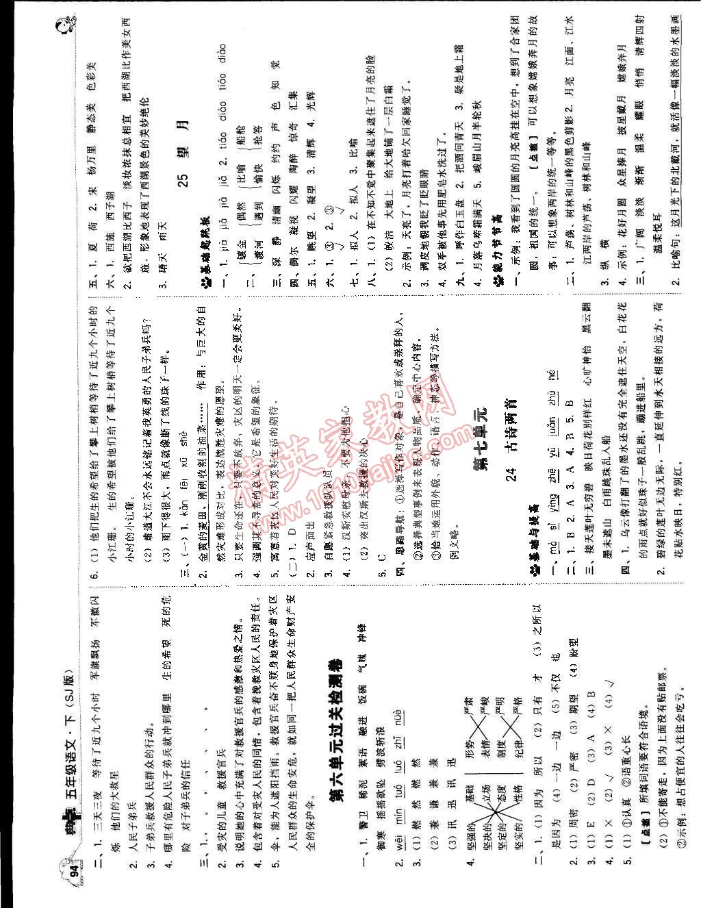 2015年典中點綜合應(yīng)用創(chuàng)新題五年級語文下冊蘇教版 第12頁