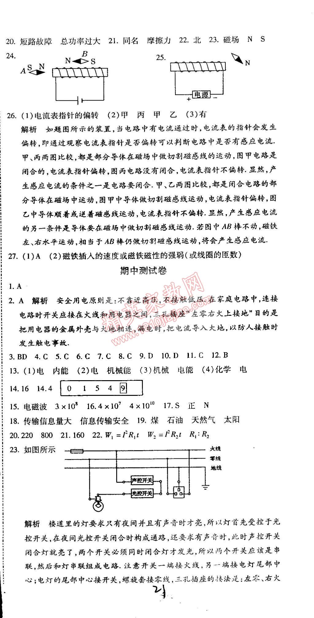 2015年學(xué)升同步練測(cè)九年級(jí)物理下冊(cè)蘇科版 第21頁(yè)