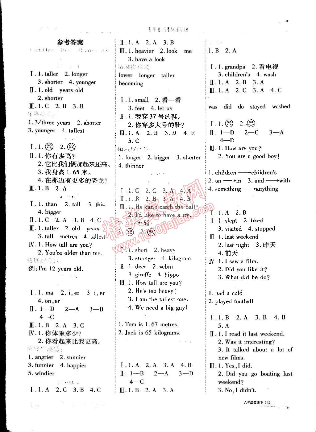 2015年全優(yōu)課堂考點(diǎn)集訓(xùn)與滿分備考六年級(jí)英語下冊(cè) 第1頁