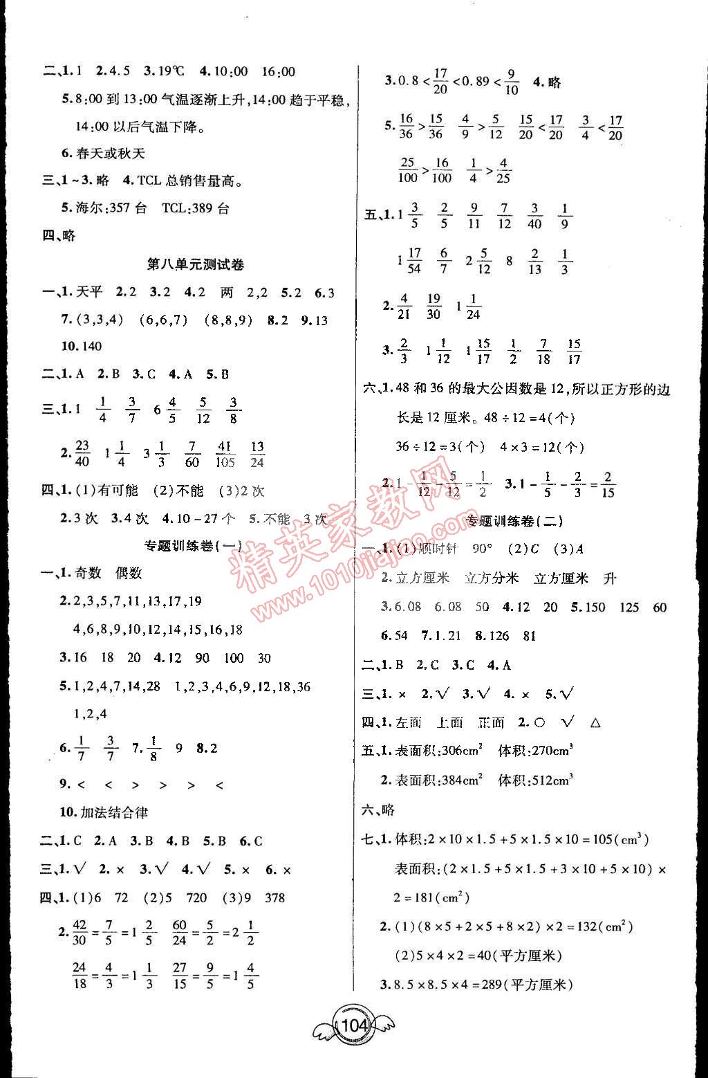 2015年一本好卷五年級數(shù)學(xué)下冊人教版 第4頁