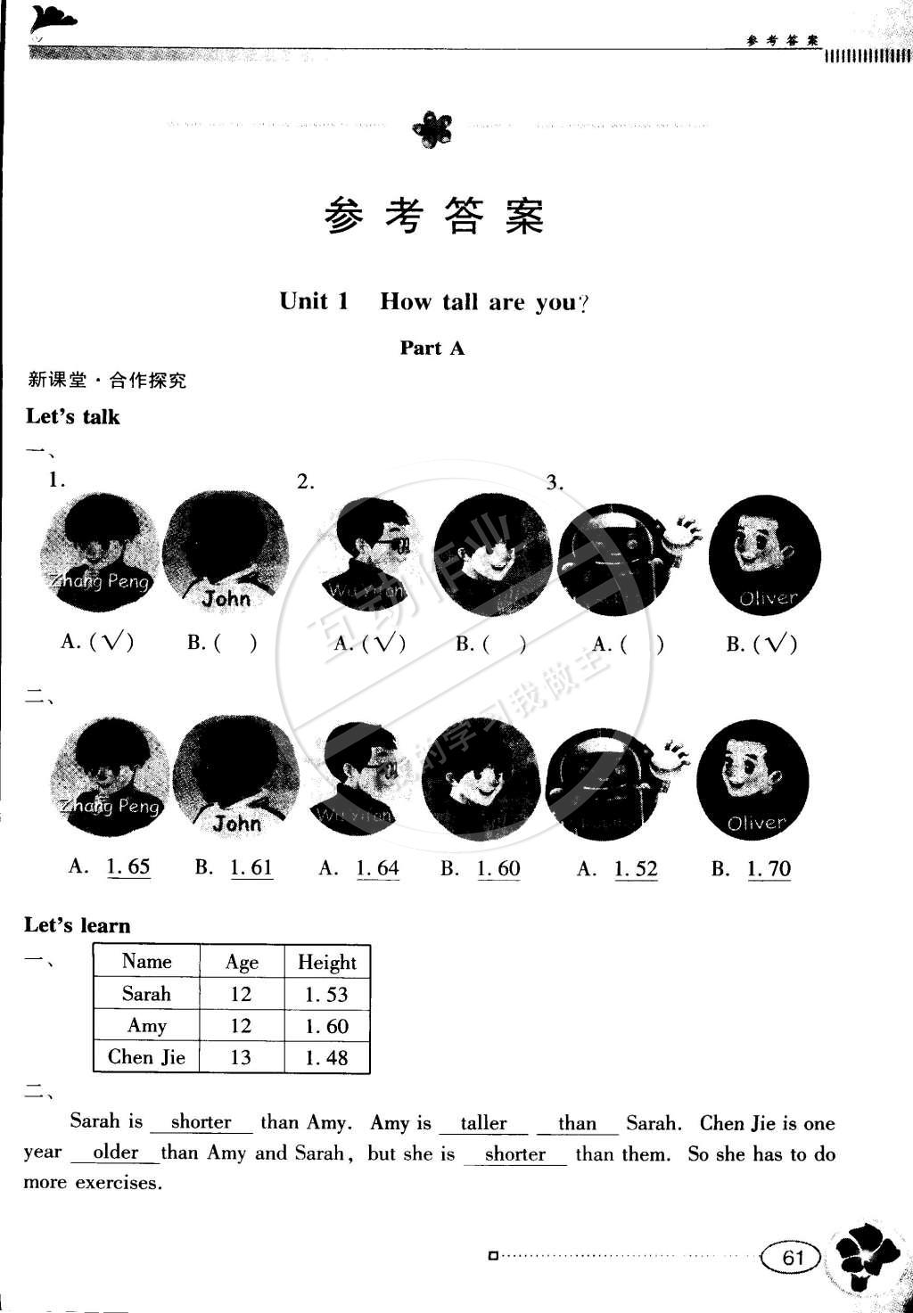 2015年南方新课堂金牌学案六年级英语下册人教PEP版 第1页