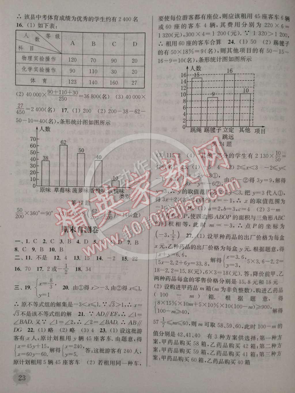 2014年通城学典课时作业本七年级数学下册人教版 第23页