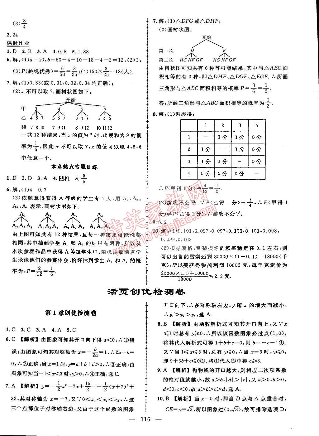 2015年黄冈创优作业导学练九年级数学下册湘教版 第18页