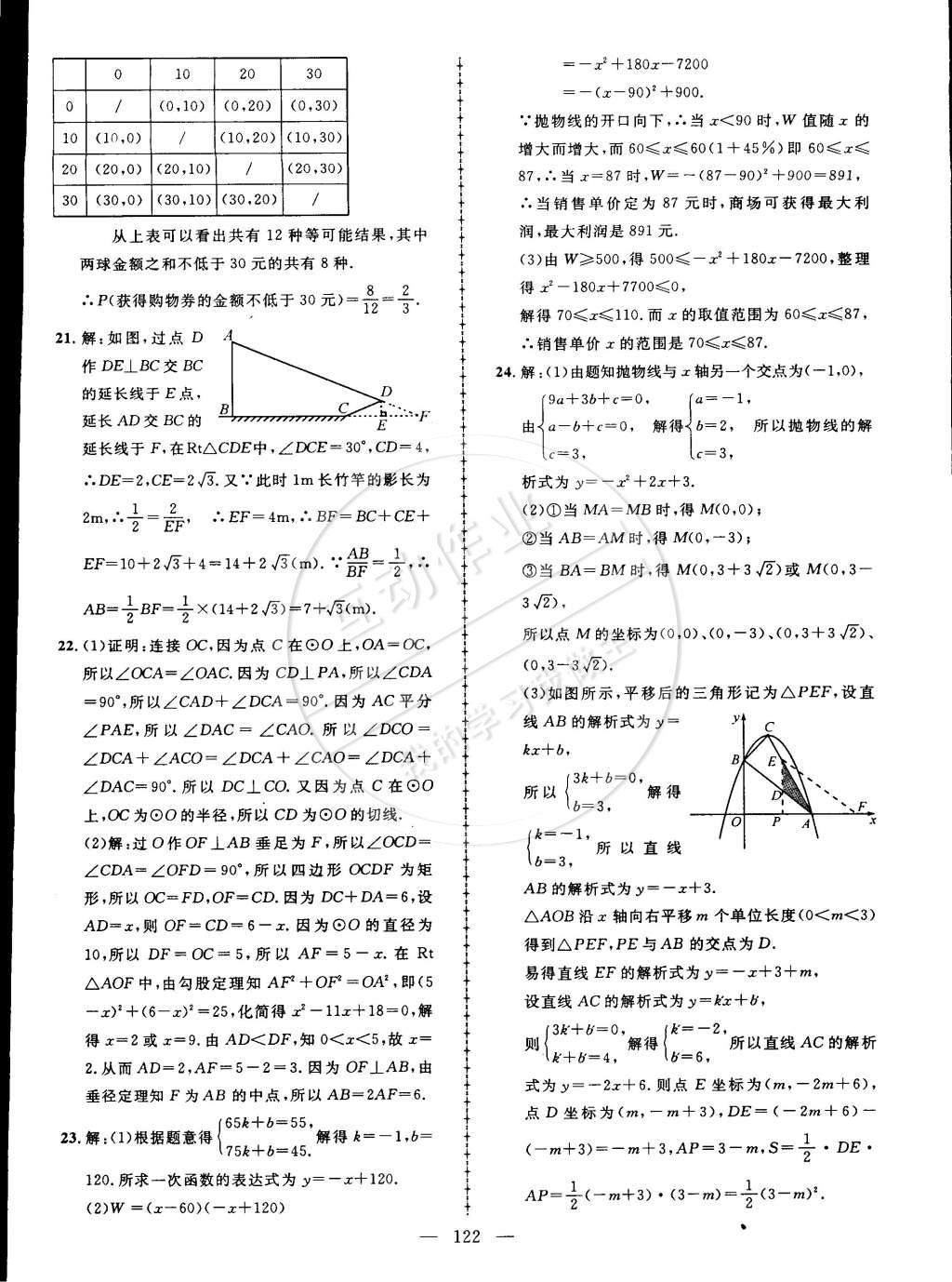 2015年黄冈创优作业导学练九年级数学下册湘教版 第24页