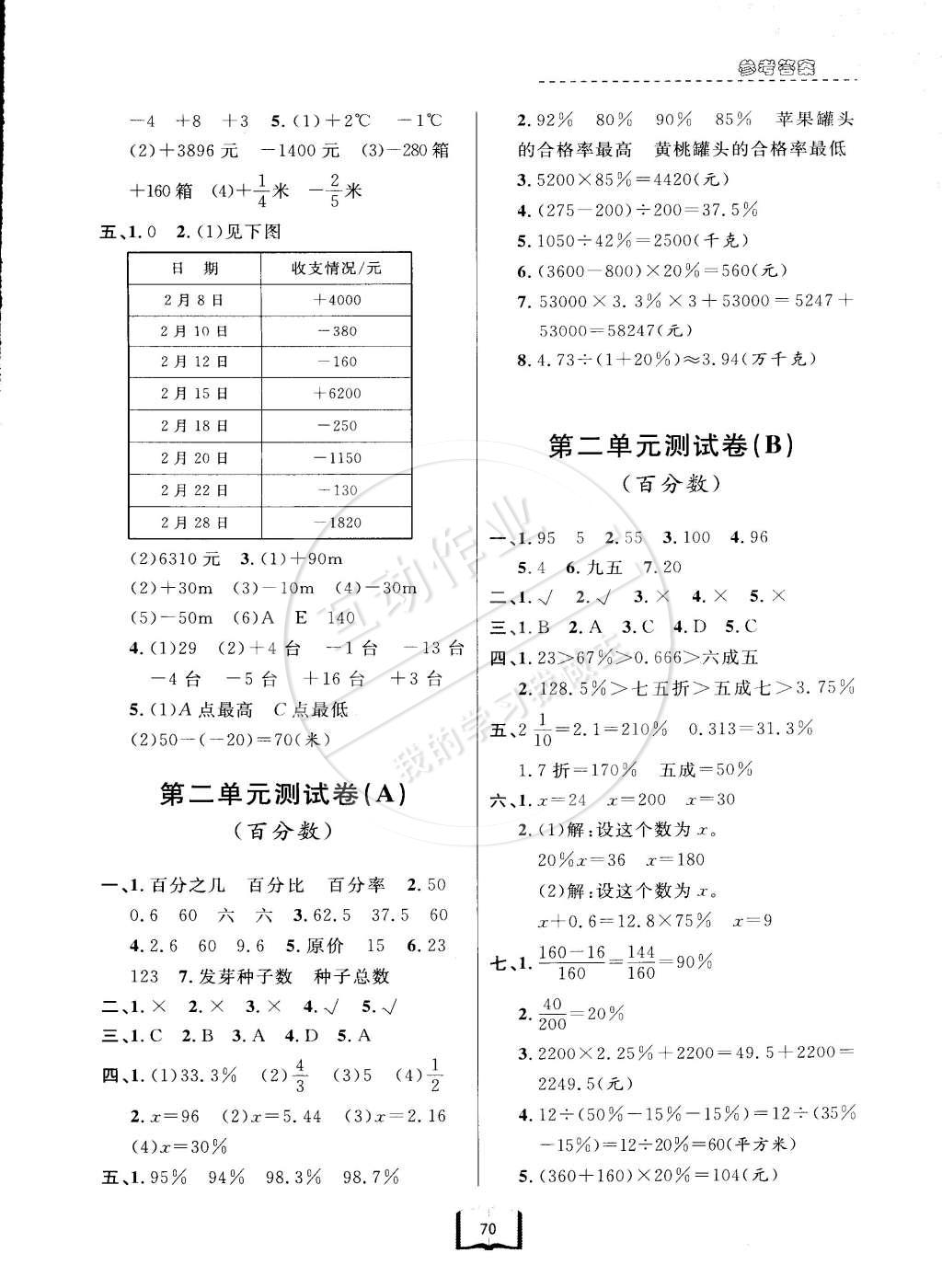 2015年浙江名卷六年级数学下册人教版 第2页