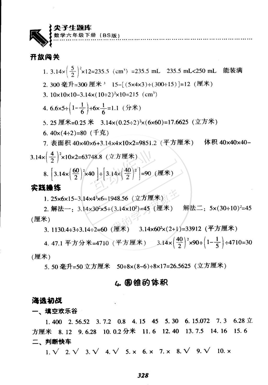 2015年尖子生題庫六年級(jí)數(shù)學(xué)下冊(cè)北師大版 第5頁