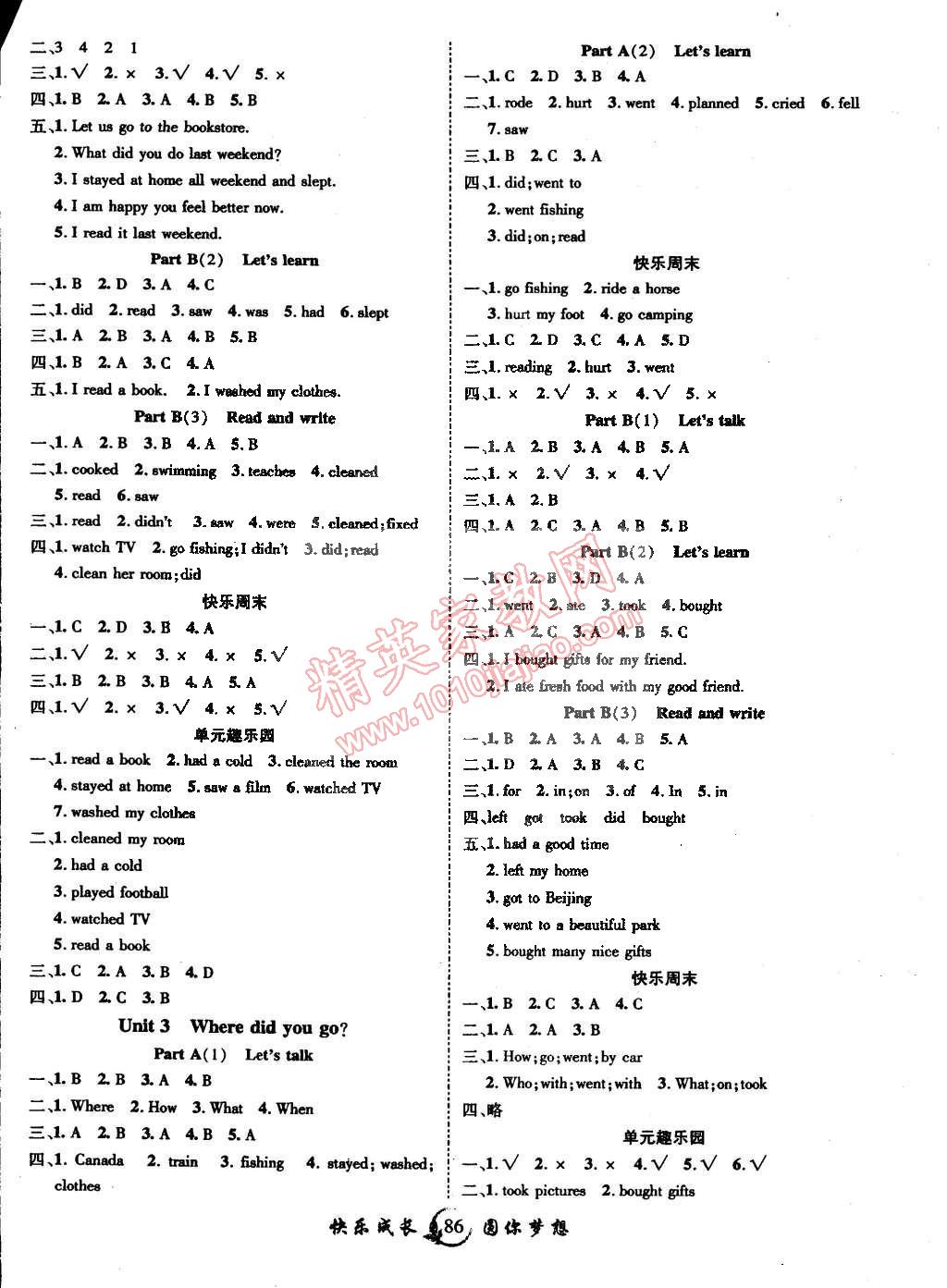 2015年快樂(lè)成長(zhǎng)導(dǎo)學(xué)案六年級(jí)英語(yǔ)下冊(cè)人教PEP版 第2頁(yè)