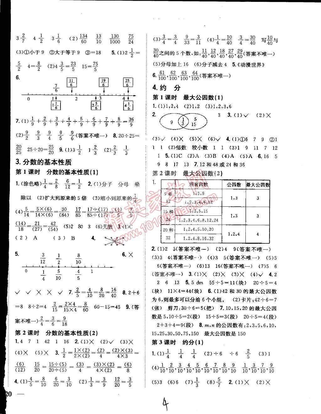 2015年全科王同步課時(shí)練習(xí)五年級(jí)數(shù)學(xué)下冊(cè)人教版 第4頁