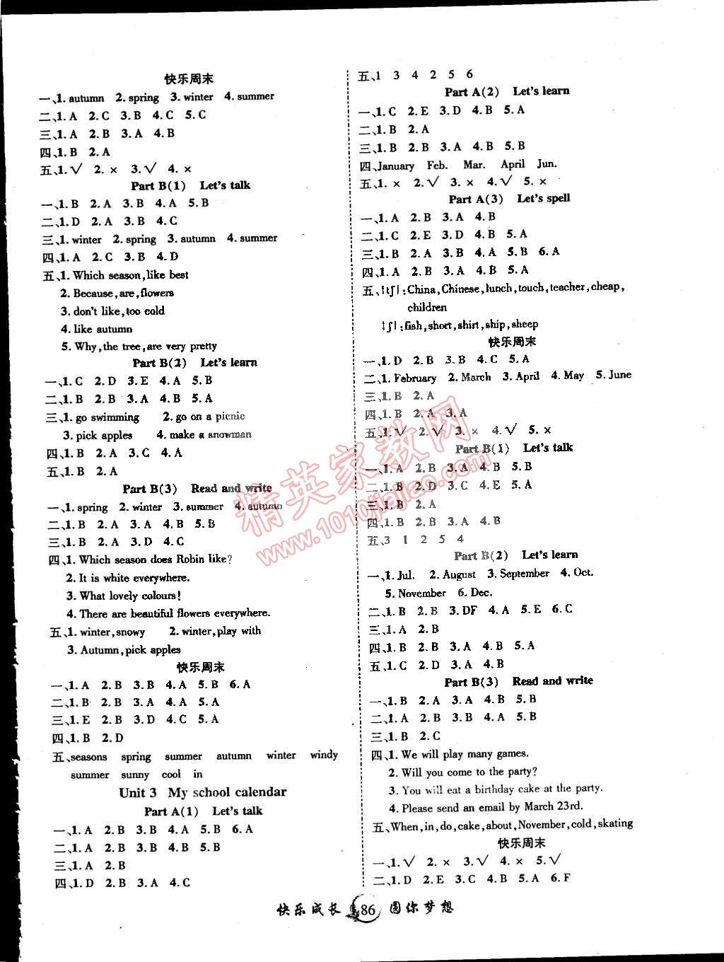 2015年快樂成長導(dǎo)學(xué)案五年級(jí)英語下冊(cè)人教PEP版 第2頁