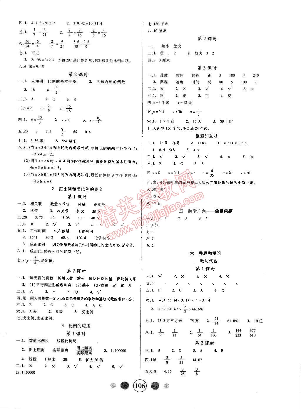 2015年精英教程100分攻略六年級(jí)數(shù)學(xué)下冊人教版 第2頁