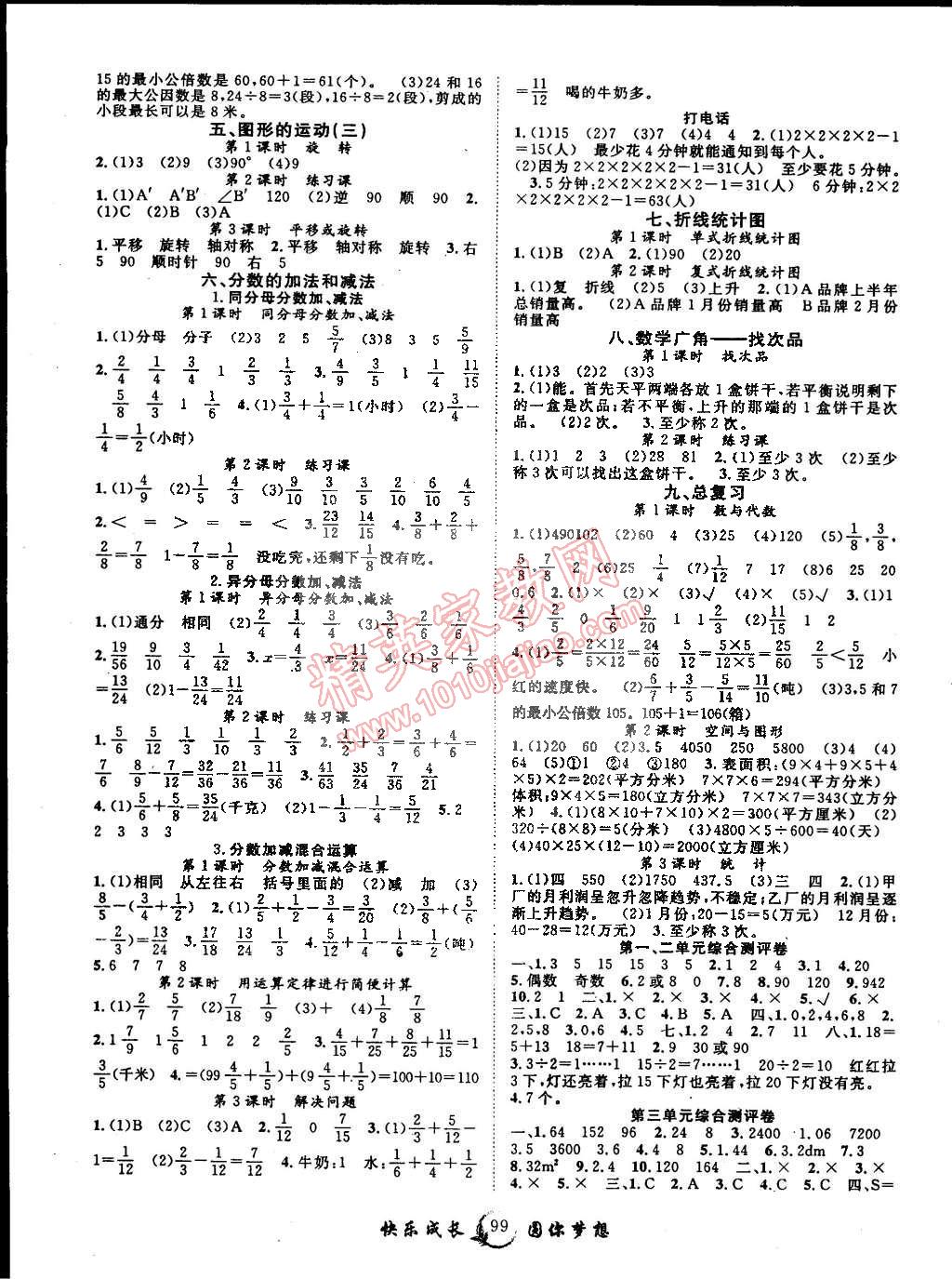 2015年優(yōu)質(zhì)課堂快樂(lè)成長(zhǎng)五年級(jí)數(shù)學(xué)下冊(cè)人教版 第3頁(yè)