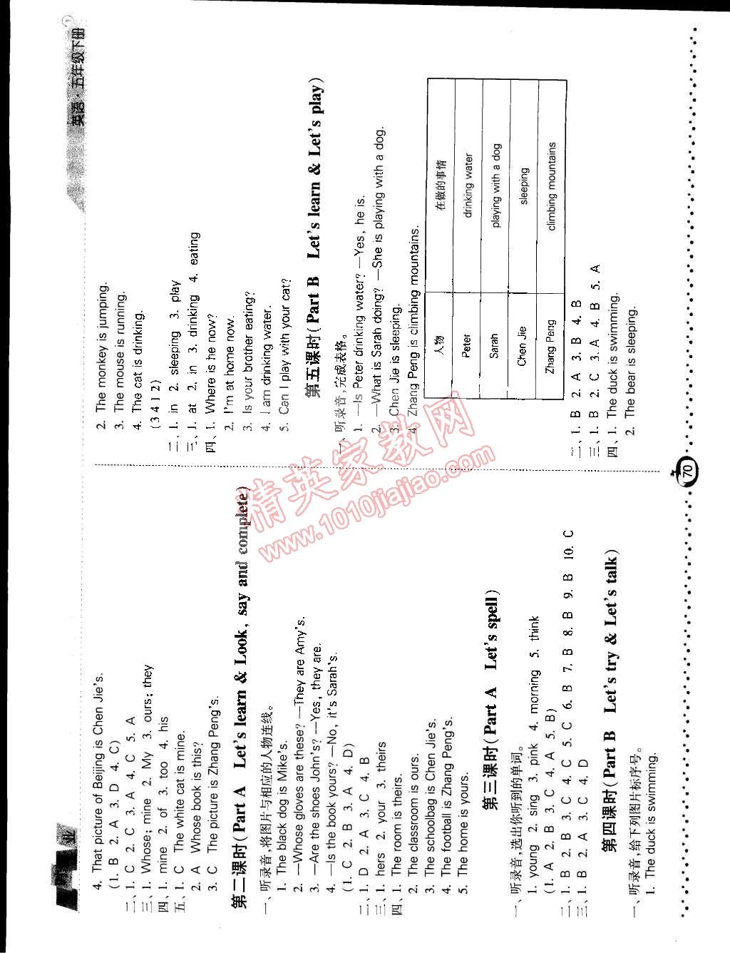 2015年經(jīng)綸學(xué)典課時(shí)作業(yè)五年級(jí)英語下冊人教版 第10頁