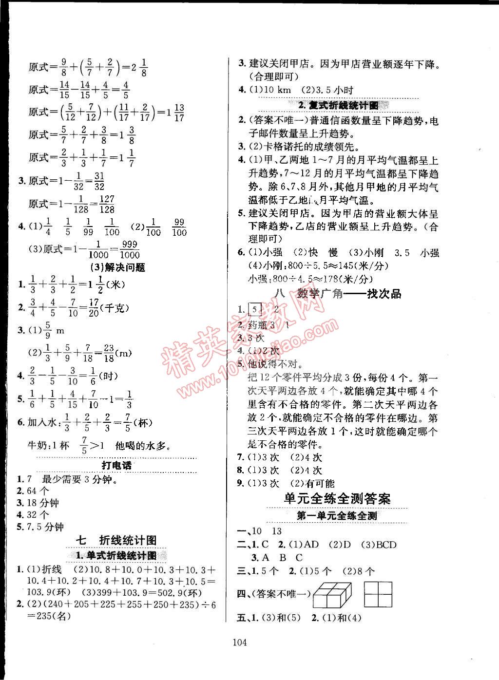 2015年小学教材全练五年级数学下册人教版 第8页