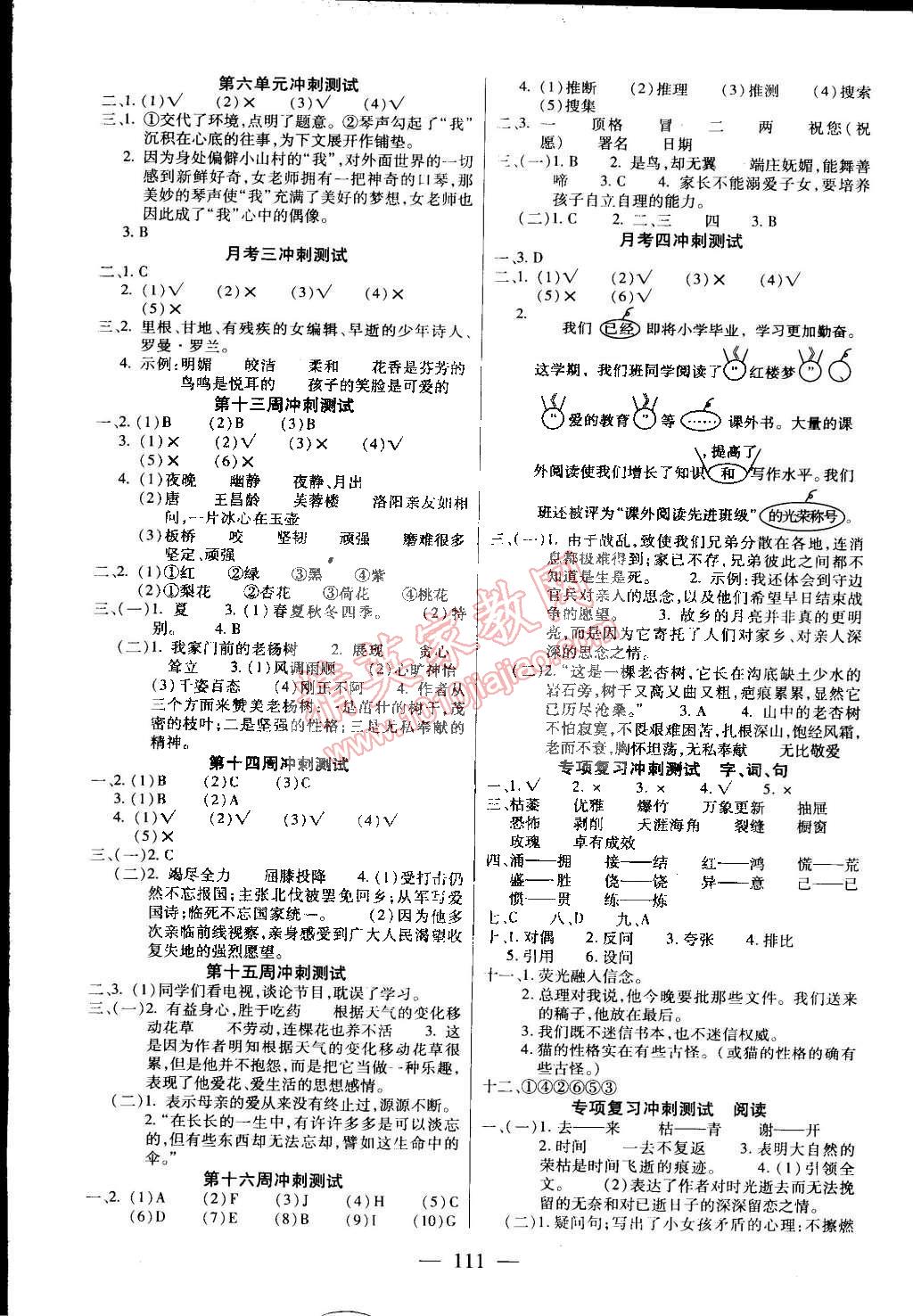 2015年精英教程過關(guān)沖刺100分六年級(jí)語(yǔ)文下冊(cè)人教版 第3頁(yè)