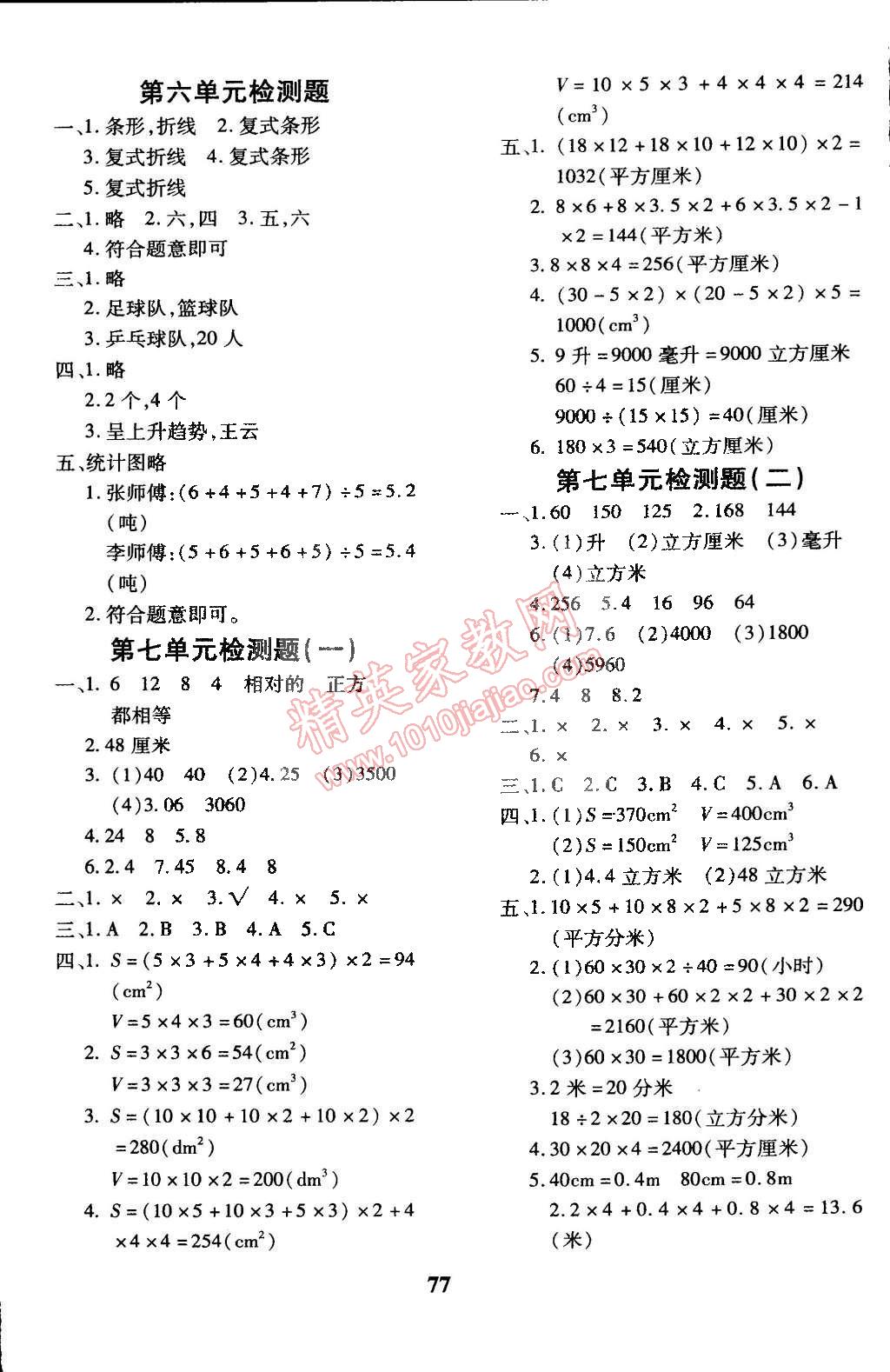 2015年黃岡360°定制密卷五年級數(shù)學(xué)下冊青島版 第5頁