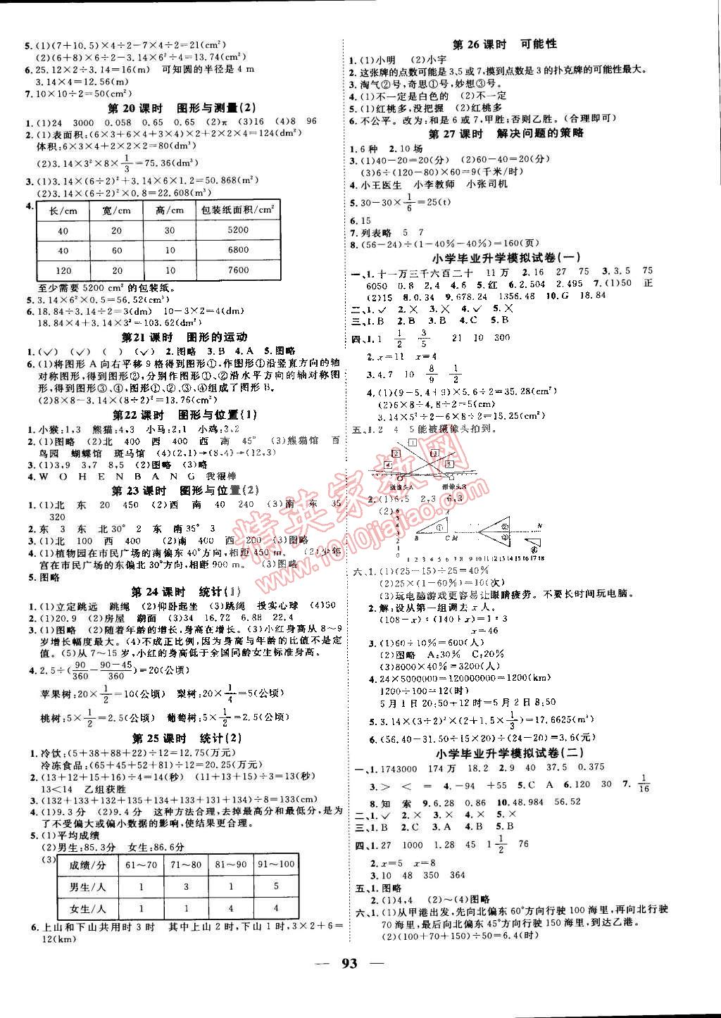 2015年陽光課堂課時(shí)優(yōu)化作業(yè)六年級數(shù)學(xué)下冊北師大版 第7頁