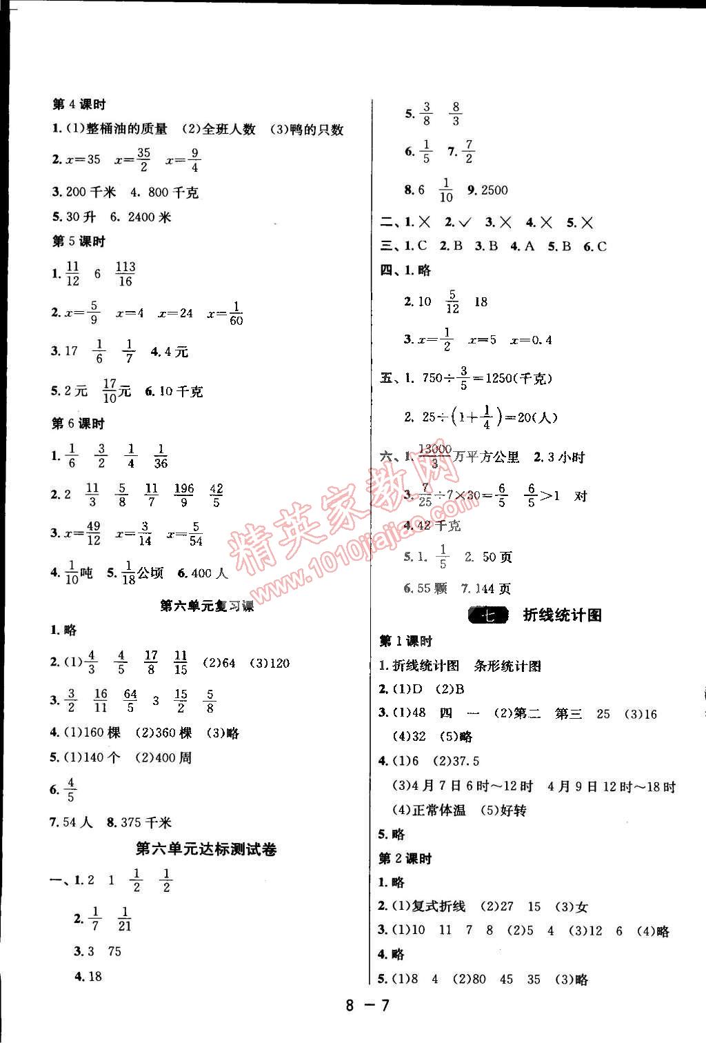 2015年1課3練單元達(dá)標(biāo)測(cè)試五年級(jí)數(shù)學(xué)下冊(cè)冀教版 第7頁(yè)