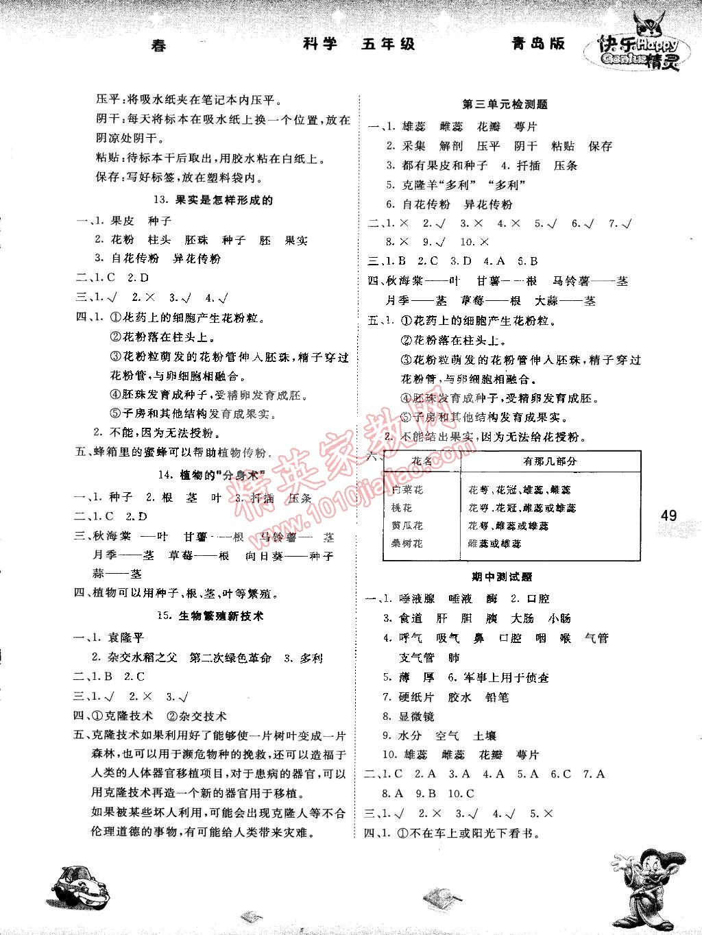 2015年名校作業(yè)本五年級科學(xué)下冊青島版 第4頁