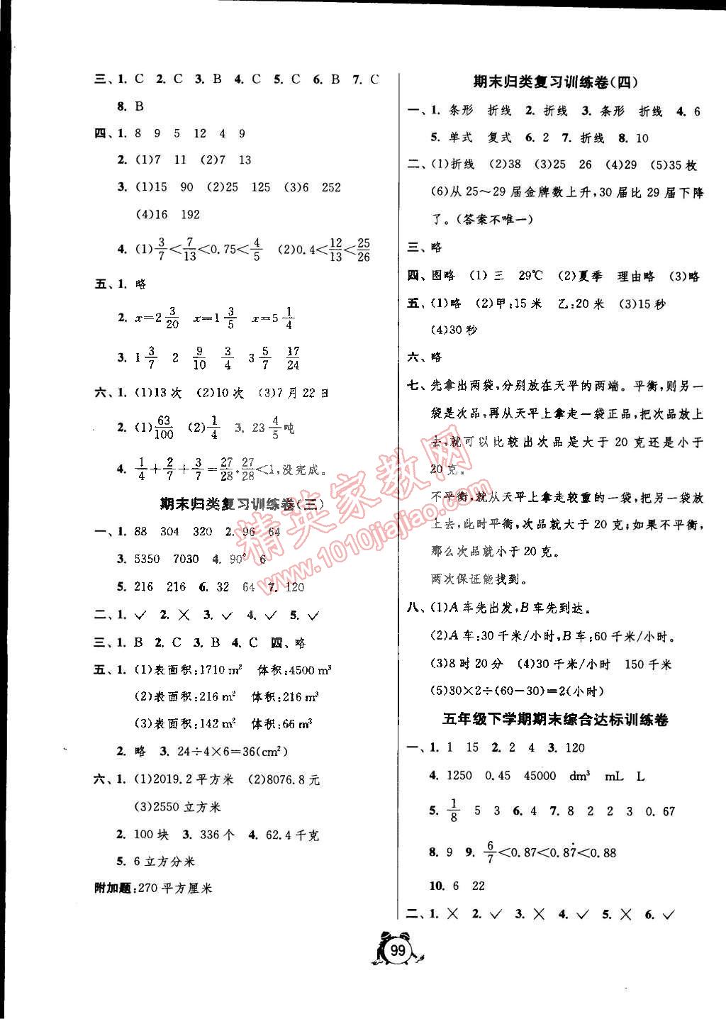 2015年單元雙測(cè)同步達(dá)標(biāo)活頁(yè)試卷五年級(jí)數(shù)學(xué)下冊(cè)人教版 第7頁(yè)