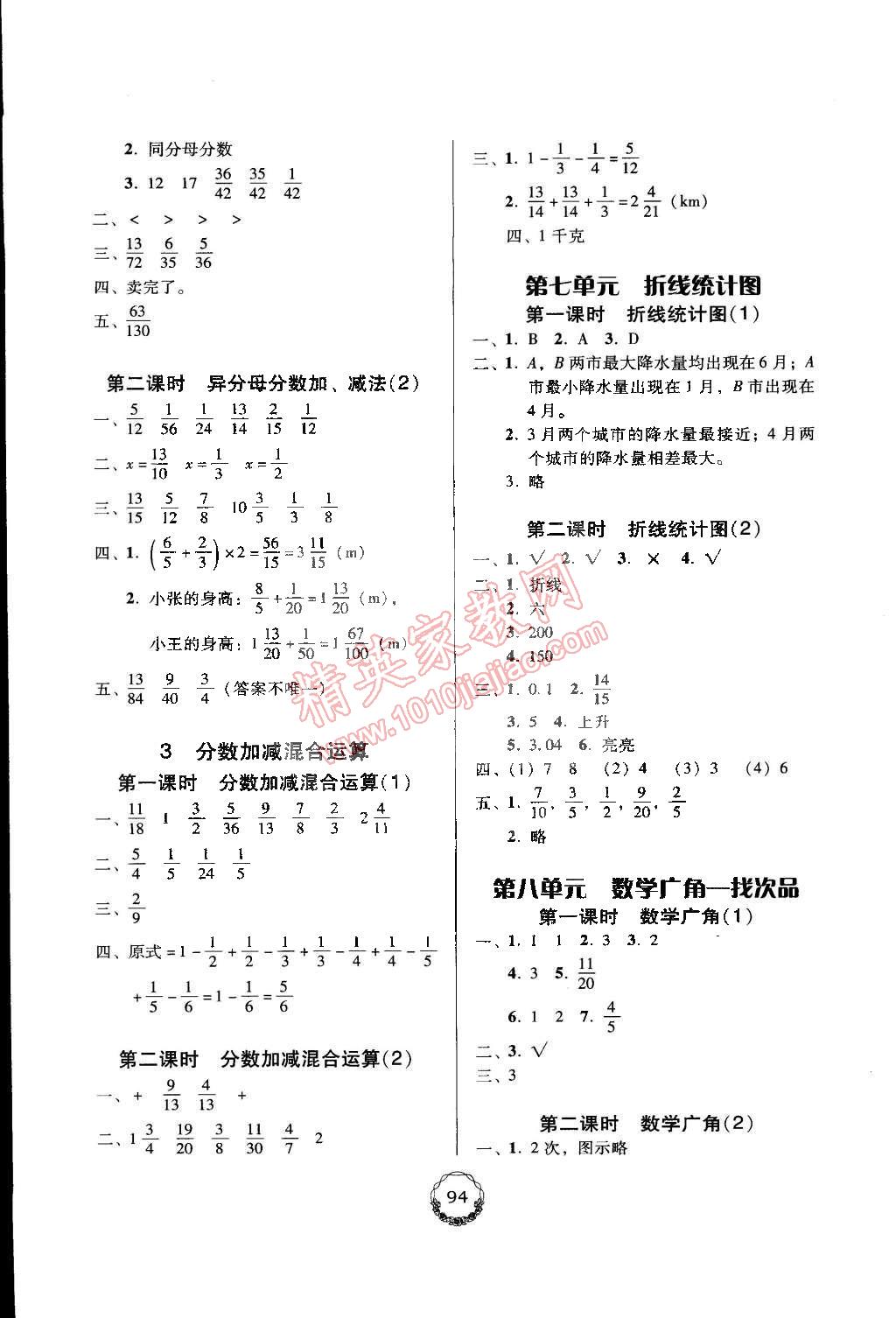 2015年百年學(xué)典課時(shí)學(xué)練測(cè)五年級(jí)數(shù)學(xué)下冊(cè)人教版 第8頁(yè)